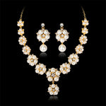 Pearl Crystal Backdrop Bridal Necklace Wedding jewelry