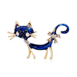 Women's Cute Blue Cat Brooch for Ladies Girls Clothing Accessories