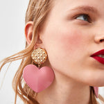 Women's Peach Heart Earrings Vintage Earrings Fashion Clothing Jewelry