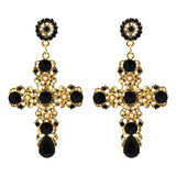 Women's Vintage Punk Hollow Cross Earrings Fashion Costume Jewelry