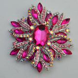 Flower Design Multicolor Gemstone Brooch Clothes Accessories Corsage