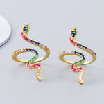 Women's Ring Micro-set Zircon Jewelry Gold Colorful Snake Ring