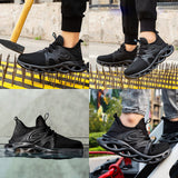 Men's Work Shoes Lightweight Indestructible Composite Toe Safety Breathable Industrial Construction Casual Working Sneakers