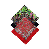 12-pack of all polyester squares, random pattern cotton and polyester headscarves, small floral bandanas