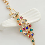 Fashion Colorful Peacock Bracelet Colorful Shiny Rhinestone Bracelet Accessories