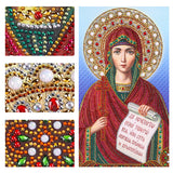 Diamond Painting DIY 5D Special Shape Rhinestones, Catholic Religion Virgin Mary Son of Jesus Drill Crystal Diamond Art Kits for Home Wall Decor