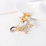 Women's Cute Blue Cat Brooch for Ladies Girls Clothing Accessories