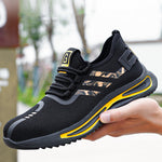 Steel Toe Shoes for Men Lightweight Safety Work Sneakers Slip Resistant Comfortable Air Cushion Safety Walking Tennis Shoes