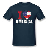 Men's Graphic T Shirt Love America Style O-Neck Short Sleeves Blouse Tops