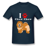 Men's Casual T-shirt I Love Chow Chow Comfy O-Neck Short Sleeves Blouse Tops