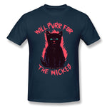 Men's Graphic T Shirt Wicked Kitten Style Round Neck Short Sleeves Blouse Tops