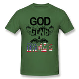 Mens Novelty T-Shirt God Guns And Trump For Light Cool Round Neck Short Sleeves Shirt