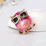 Women's Fashion Personality Cute Owl Brooch Fit Hat Suit Tie