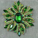 Flower Design Multicolor Gemstone Brooch Clothes Accessories Corsage