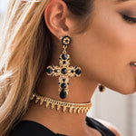 Women's Vintage Punk Hollow Cross Earrings Fashion Costume Jewelry