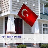 Fly Breeze 3 X 5 Ft Flag Turkey Flag Polyester Double Stitched Brass Grommets for House Decorations