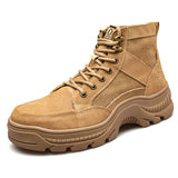 Composite Toe Work Boots for Men, Waterproof Safety Boots Slip Resistant Anti-Smash and Anti-Puncture Safety Work Shoes