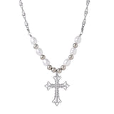 Hip Hop Diamond Cross Necklace Pearl Niche Hundred Matches