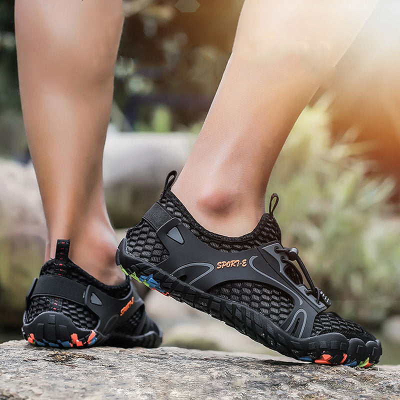 Water Shoes For Men And Women, Quick-Drying Shoes, Hiking, Swimming, Diving Shoes, Tracing Shoes, Elastic Lacing, Stripes, Fashionable Warm Sneaker