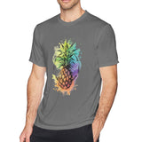 Men's Graphic T Shirt Watercolor Pineapple Breathable Crew Neck Short Sleeves Tees