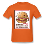 Men's Graphic T Shirt Hamburger Sam New Breathable O-Neck Short Sleeves Shirt