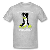 Mens Novelty T-Shirt Border Collie Tennis Comfy Crew Neck Short Sleeves Tee