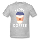 Men's Graphic T Shirt Great I Love Coffee Cute New Comfortable O-Neck Short Sleeves Tee