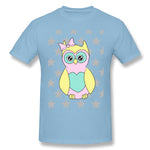 Men's Casual T-shirt Sowa Child Owls Animals Comfy Crew Neck Short Sleeves Tees