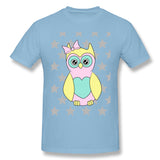 Men's Casual T-shirt Sowa Child Owls Animals Comfy Crew Neck Short Sleeves Tees