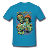 Mens Novelty T-Shirt Cheech And Chong Zombies Style O-Neck Short Sleeves Tee