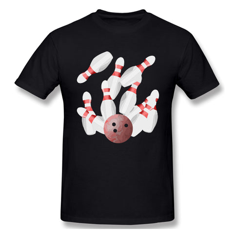 Men's Casual T-shirt Ten Pin Bowling Cool O-Neck Short Sleeves Tees