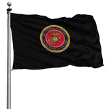 Fly Breeze 4 X 6 Ft Polyester Flag Seal USMC Double Stitch Banner Garden Home