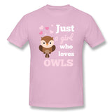 Men's Graphic T Shirt Only A Girl Who Loves Owls Bird Gift Breathable Round Neck Short Sleeves Tee