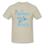 Cotton T Shirt for Men My Patronus Is A Firefly Breathable O-Neck Short Sleeves Tee