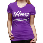 Women’s Cotton T Shirt Honey Moonin Honeymoon Wedding Gift Sexy Crew Neck Short Sleeve Shirts