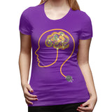 Novelty T Shirt for Women Charging Brain Neurofeedback Sexy O-Neck Short Sleeve Tee