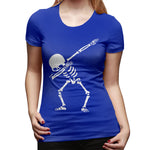 Novelty T Shirt for Women Skull Flowy Crew Neck Short Sleeve Tops