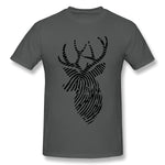 Men's Graphic T Shirt Finger Print Deer For Light Style Round Neck Short Sleeves Tees