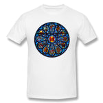 Men's Graphic T Shirt Stained Glass Rose Window Eucharist All Saints Cool Crew Neck Short Sleeves Tees