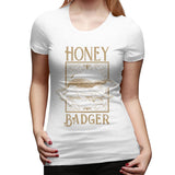 Novelty T Shirt for Women Honey Badger Cool O-Neck Short Sleeve Shirts