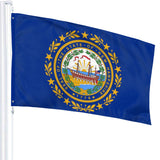 Fly Breeze 3 X 5 Ft Flag New Hampshire Flag Polyester Double Stitched Brass Grommets for Outside Garden