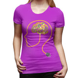 Novelty T Shirt for Women Charging Brain Neurofeedback Sexy O-Neck Short Sleeve Tee