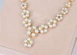 Pearl Crystal Backdrop Bridal Necklace Wedding jewelry