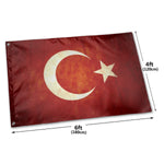 Fly Breeze 4 X 6 Ft Polyester Flag Turkey Flag Brass Grommet Canvas Header Indoor Outdoor