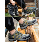 Steel Toe Shoes for Men Waterproof Slip Resistant Women Work Sneakers Athletic Durable Lightweight Comfortable Indestructible Construction Air Cushion