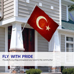 Fly Breeze 4 X 6 Ft Polyester Flag Turkey Flag Brass Grommet Canvas Header Indoor Outdoor