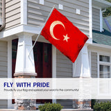 Fly Breeze 3 X 5 Ft Flag Turkey Flag Polyester Durable Nylon for Outside Garden