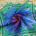 12 Piece Tie Dye Bandanas Novelty Gradient Bandanas Classic Paisley Handkerchief for Men and Women