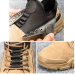 Steel Toe Sneakers Safety Work Shoes for Men Suede Breathable and Lightweight Steel Toe Work Shoes