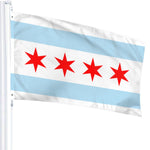 Fly Breeze 3 X 5 Ft Flag Chicago City Flag Polyester Double Stitched Brass Grommets for Indoor Outdoor